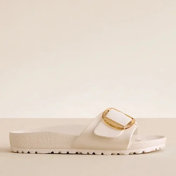 Birkenstock Madrid Big Buckle EVA sandals in the color eggshell. - Picture 2 of 8